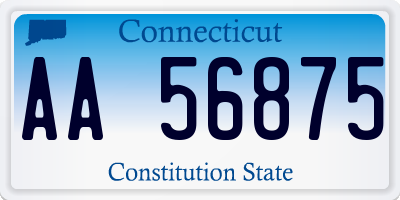 CT license plate AA56875