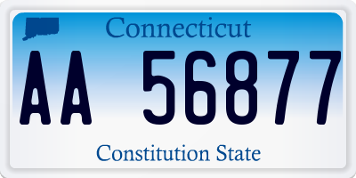 CT license plate AA56877