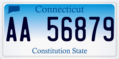 CT license plate AA56879