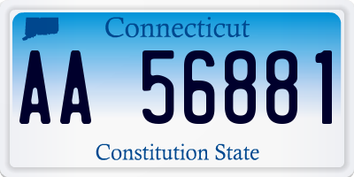 CT license plate AA56881