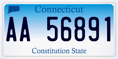 CT license plate AA56891