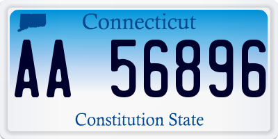 CT license plate AA56896