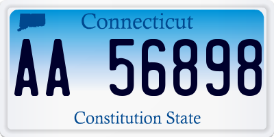 CT license plate AA56898