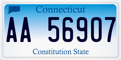 CT license plate AA56907