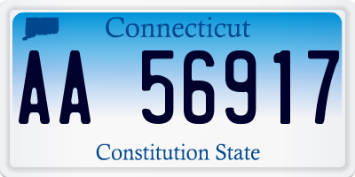 CT license plate AA56917