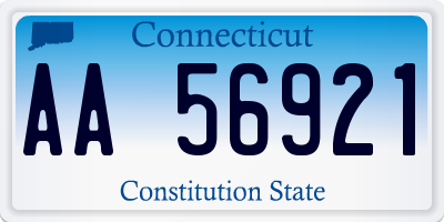 CT license plate AA56921