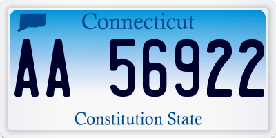 CT license plate AA56922