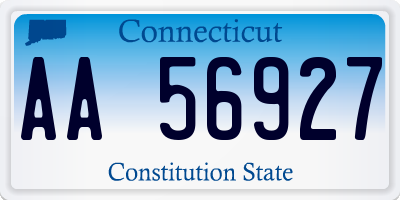 CT license plate AA56927