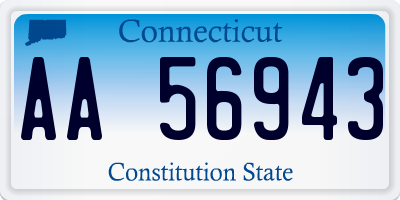 CT license plate AA56943