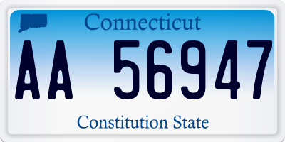 CT license plate AA56947