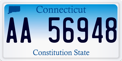 CT license plate AA56948