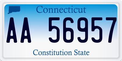 CT license plate AA56957