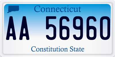 CT license plate AA56960