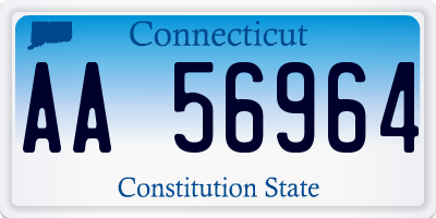 CT license plate AA56964