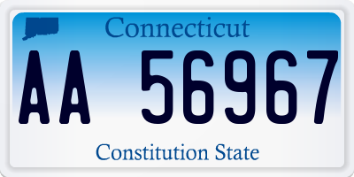 CT license plate AA56967