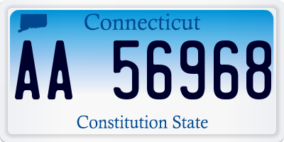 CT license plate AA56968