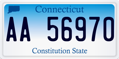 CT license plate AA56970