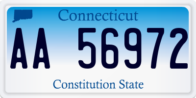 CT license plate AA56972