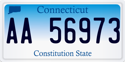 CT license plate AA56973