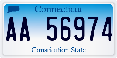 CT license plate AA56974