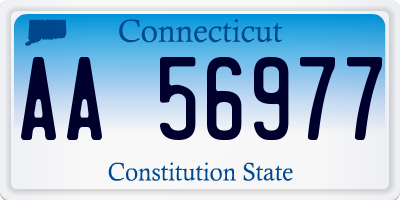 CT license plate AA56977