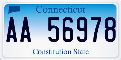 CT license plate AA56978