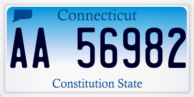 CT license plate AA56982