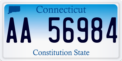 CT license plate AA56984