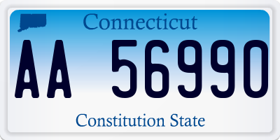 CT license plate AA56990