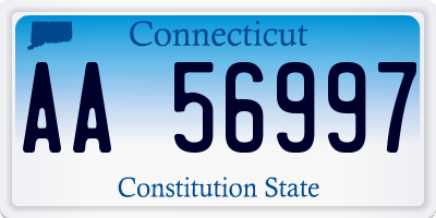 CT license plate AA56997