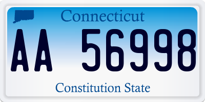 CT license plate AA56998