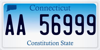 CT license plate AA56999