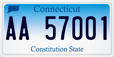 CT license plate AA57001