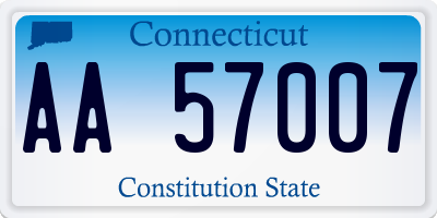 CT license plate AA57007