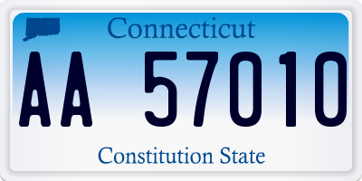 CT license plate AA57010