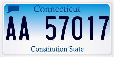 CT license plate AA57017