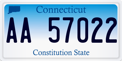 CT license plate AA57022