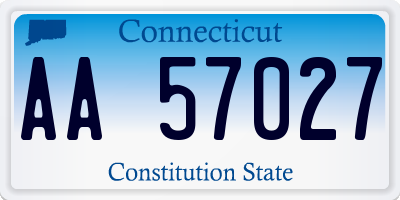 CT license plate AA57027