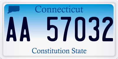 CT license plate AA57032