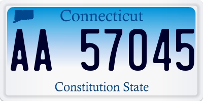 CT license plate AA57045