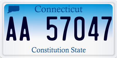 CT license plate AA57047