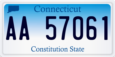 CT license plate AA57061