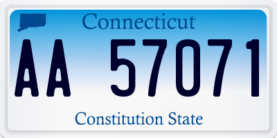 CT license plate AA57071