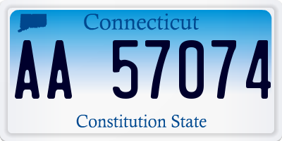 CT license plate AA57074