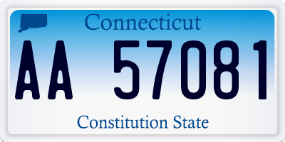 CT license plate AA57081