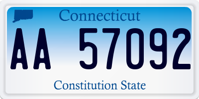 CT license plate AA57092