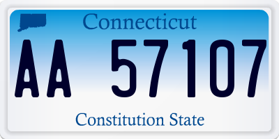 CT license plate AA57107