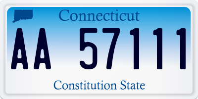 CT license plate AA57111