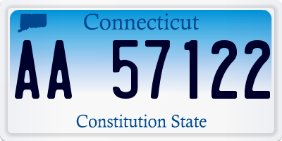 CT license plate AA57122