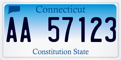 CT license plate AA57123